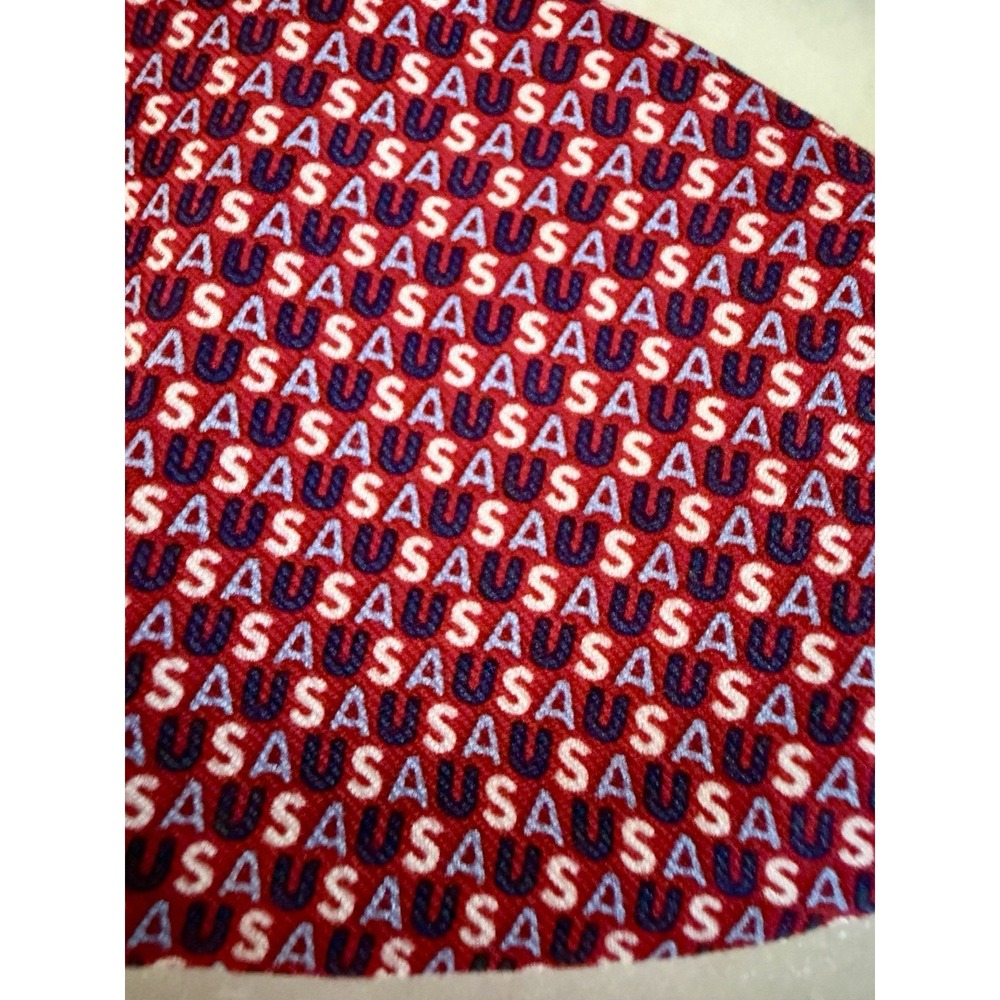 Vineyard Vines Bow Tie Mens Red USA Print 100% Silk Made in USA